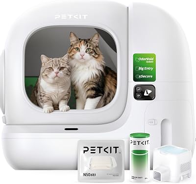 PUROBOT MAX 3 Arenero Gatos Autolimpiable, Entrada Mayor, Eliminación Múltiple de Olores, Arenero Autolimpiable para Gatos, Anti-Fugas, xSecure/Control de APP/76L, para Varios Gatos