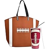 Football Gifts, Football lover Gifts Set, Football Mom Gifts, Football Tote Bag for Woman, Football Tumbler, Football Mom Tot
