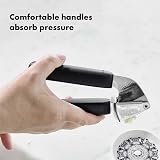 OXO Good Grips Garlic Press Stainless Steel Large Hopper Comfort Handles view 3