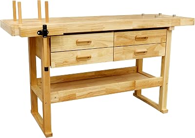 Sealey Woodworking Bench 4 Drawers Rubber Wood Tool Storage Vice AP1640