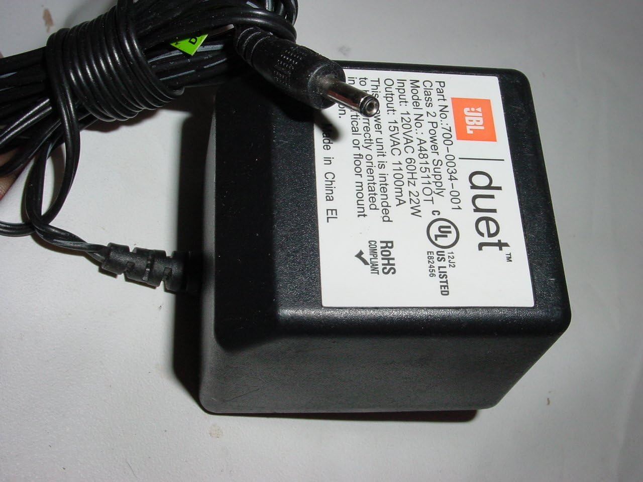 JBL Duet A481511OT 15V AC Power Adapter for JBL Duet PC Speaker System 7000024001 Amazon.ca