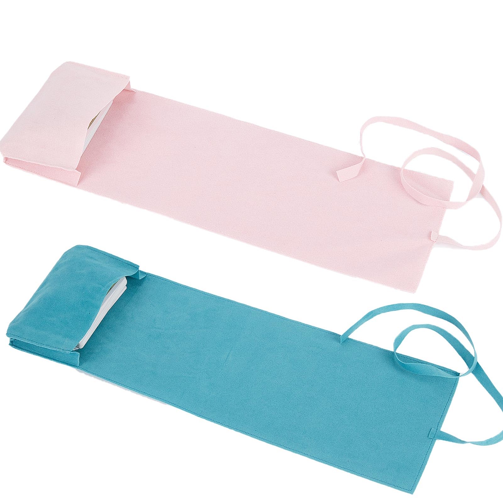 CREATCABIN 2Pcs Velvet Tarot Bags Set - Tarot Card Storage Holder Bag Case with Spread Cloth Wrap and Pouches - Blue Pink, 2.95x4.96Inch