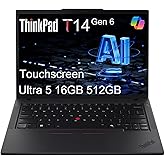 Lenovo ThinkPad T14 Gen 6 Business AI PC Laptop (14" FHD+ Touchscreen, Intel 12-Core Ultra 5 225U (> Ultra 7 155U), 16GB DDR5, 512GB SSD), 2x Thunderbolt 4, Backlit, Fingerprint, IR Webcam, Win 11 Pro