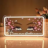 Britrio Lashes Neon Sign Light for Beauty Salon Eyelash Extension Studio Business Stores Logo Office Butterfly LED Wall Art Decor Sign Lash Tech Birthday Gift Warm White 5V USB Powered