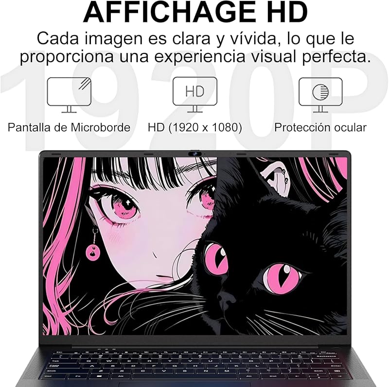 Ordenador Portátil 14 Pulgadas Celeron N5095 Upto 2,9 GHz Portatiles 8GB RAM 256GB SSD TF 1TB LPDDR4 Win11 5G WiFi 1920*1080 FHD mini HDMl Laptop Película Protectora Español - negro Cuerpo Metálico-61 — foto 6 de 8