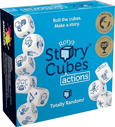 Asmodee Rory’s Story Cubes Actions Blue 9 Dice Magnetic Box PO1506021648
