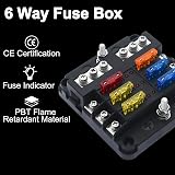 KAOLALI Fuse Box 6/12 Way with LED Indicator Damp-Proof Cover 12V Boat view 3