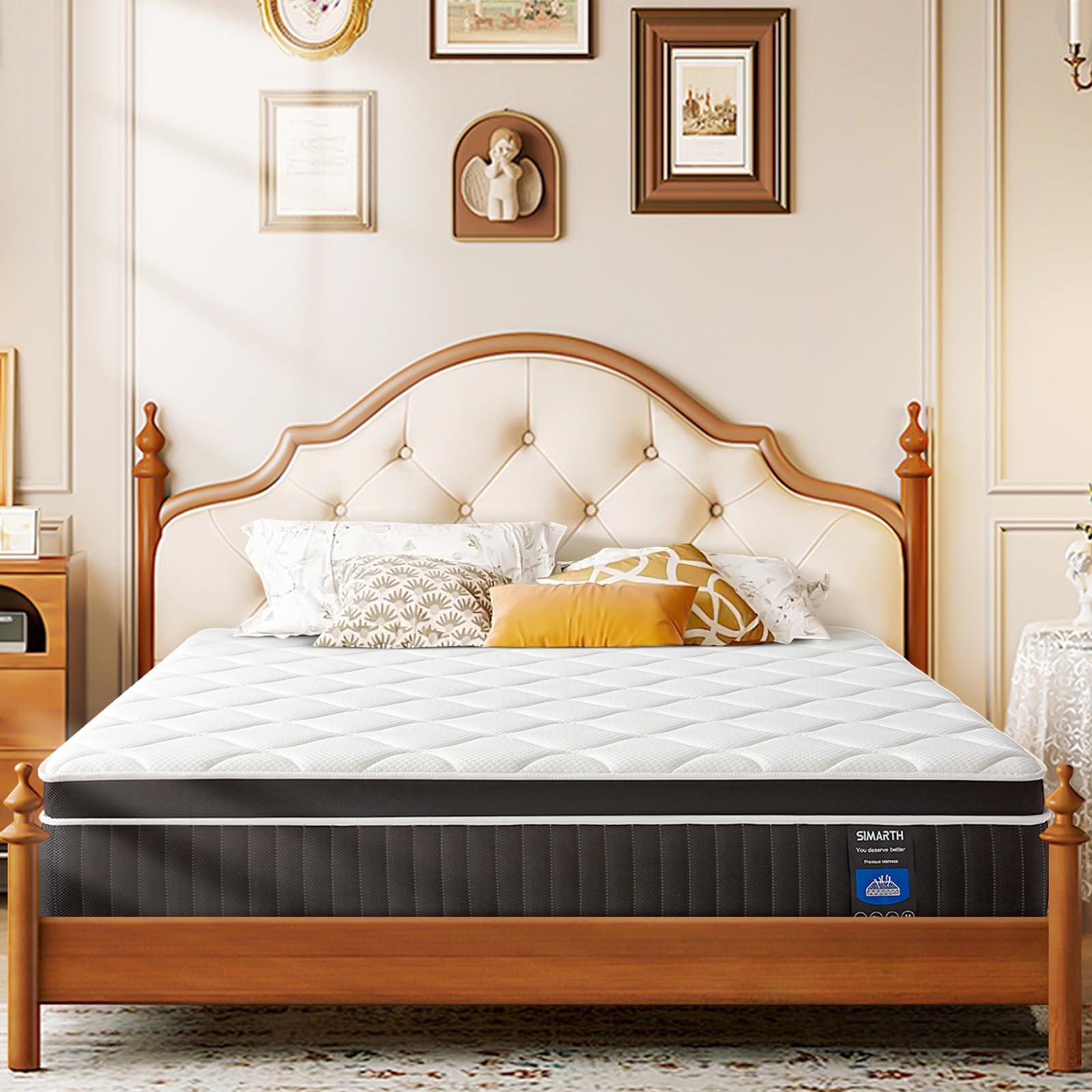 Photo 1 of SIMARTH 12 Inch Queen Size Mattress in a Box, Strengthen Gel Memory Foam Hybrid Queen Mattresses with Motion Isolation & Pressure Relief, Strong Edge Support, Medium Firm