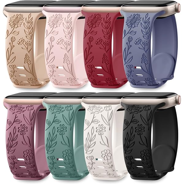 NEW 6 Pack Lace Fashion Apple Watch Band Amazon.com: 6 Pack Silicone Lace Compatible with Apple Watch  main image 4