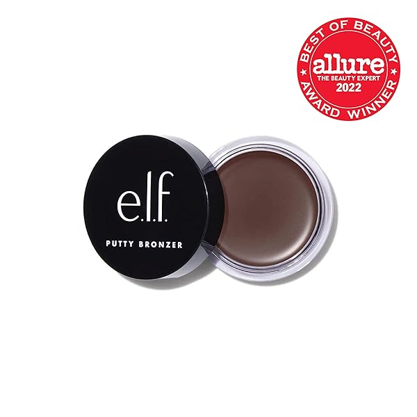 E.L.F. PUTTY BRONZER, CREAMY & HIGHLY PIGMENTED FORMULA, CREATES A LONG-LASTING BRONZED GLOW, INFUSED WITH ARGAN OIL & VITAMIN E, CABANA CUTIE, 0.35 OZ (10G)