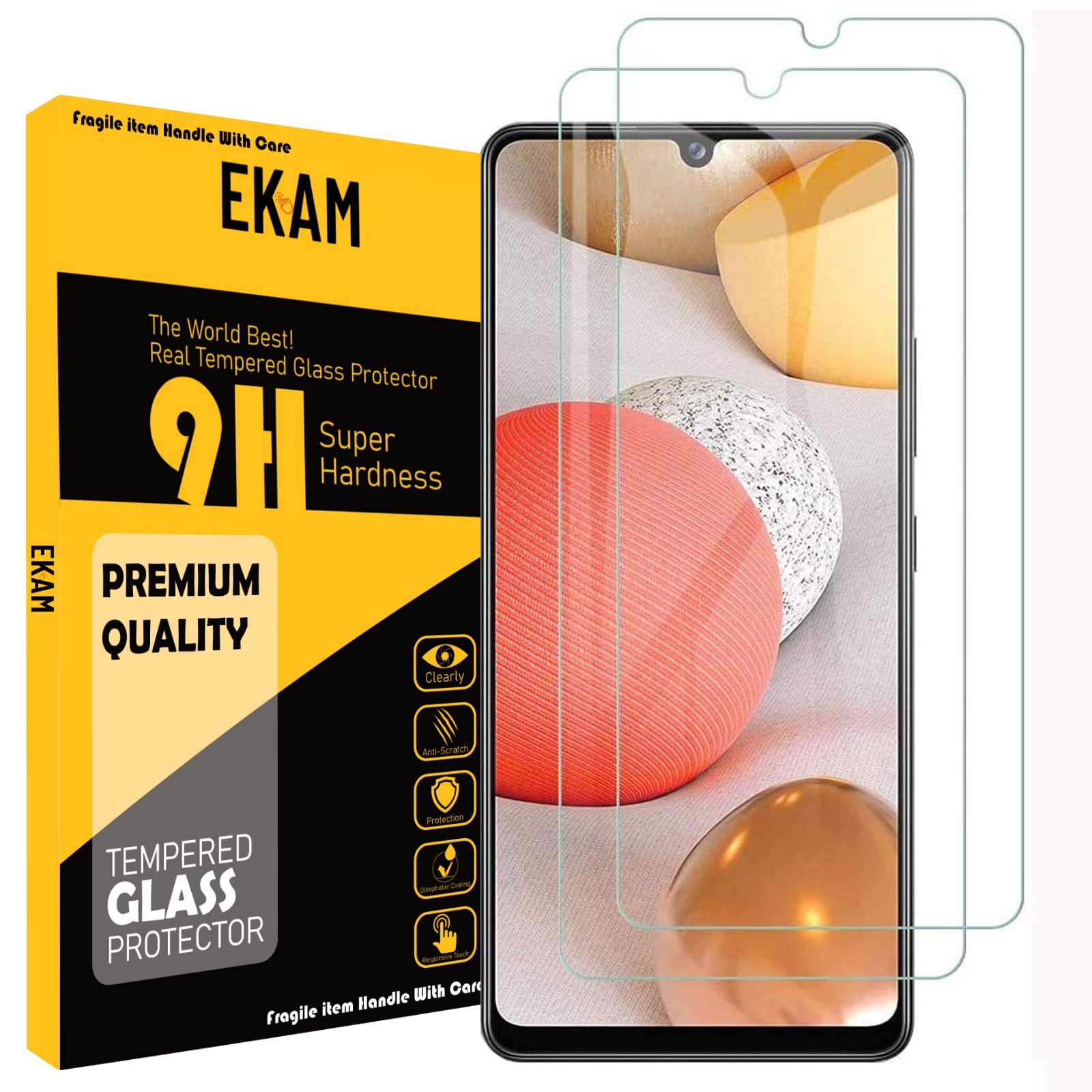 Mobile Stuff [2 Pack] Tempered Glass Screen Protector For Samsung Galaxy A42 5G, Scratch Resistance Protection 9H Hardness Compatible with Galaxy A42 5G