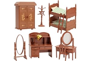Dollhouse Furniture Set for Kids Toys Miniature Doll House Accessories Pretend Play Toys for Boys Girls & Toddlers Age 3+ wit