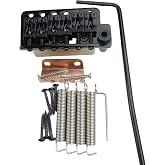 Guyker Guitar Tremolo Bridge String Spacing 10.8MM with Tremolo System Saddle And Brass Block &amp; Spring and Claw, Pop-In Vibrato Bar, Complete Install Kit, GG1013A Black