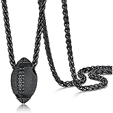 PROSTEEL 316L Stainless Steel 3D Football/Basketball/Volleyball/Baseball/Rugby Ball Cool Necklaces for Men, Sports Players Favors Jewelry, 22inch, Come with Box