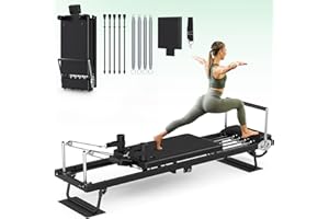 XDDIAS Pilates Reformer 91.3" Large Foldable Reformer Pilates Machine with Longer Slide Rails, Jump Board, 2 Resistance Combinations, 6.2' Height Friendly Pilates Equipment for Home Gym, Up to 400 LBS