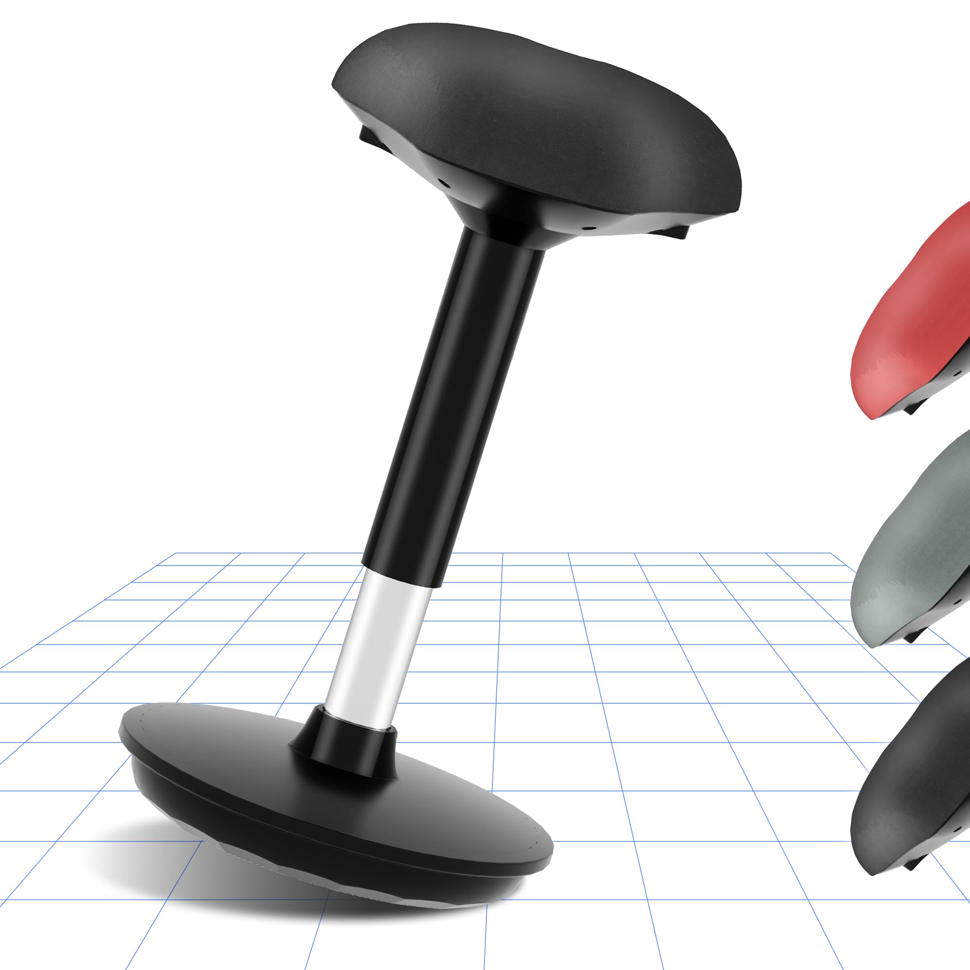 FLEXISPOT Ergonomic Desk Stool for Office, Height Adjustable Wobble Stool with Swivel, Active Sitting Balance Chair for Home Office, Posture Support & Core Strength, Black