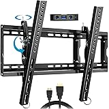 Everstone Adjustable Tilt TV Wall Mount Bracket for Most 32-80 Inch LED,LCD,OLED,Plasma Flat Screen,Curved TVs,Low Profile,Up To VESA 600x400 and 165 LBS,Includes HDMI Cable and Level,Fits 16",18",24"