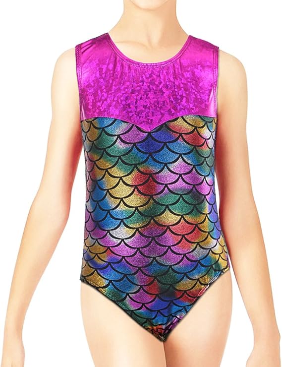 Amazon Co Jp Baohulu 女の子 体操服 輝くつなぎ合わせたデザインのダイヤモンドマーメイドタンクダンスレオタード 3 12歳 Us サイズ 6a Recommended Age 5 6y 服 ファッション小物