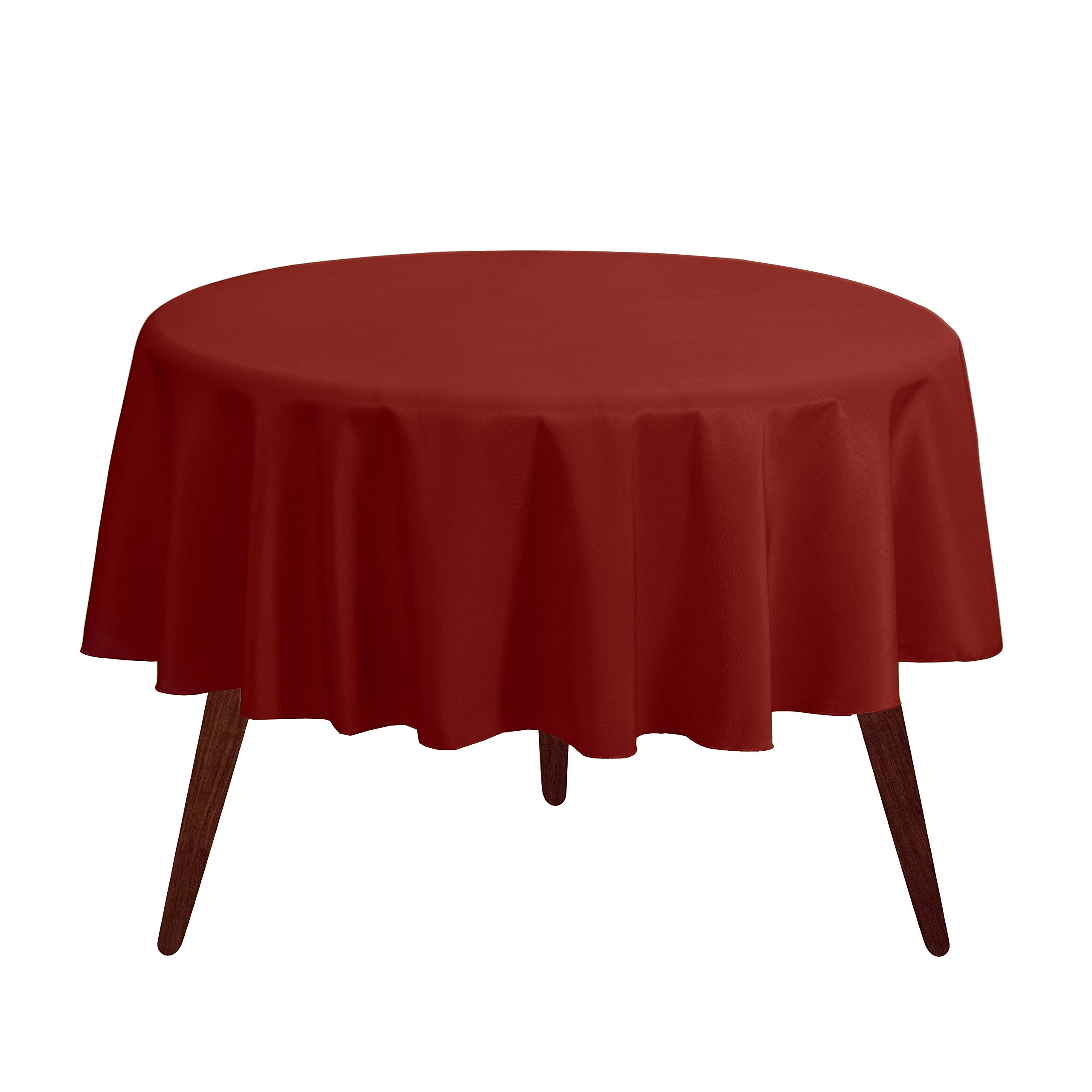 Gee Di Moda Round Tablecloth - 70 Inch Burnt Orange Round Table Cloth for 24 to 48 Inch Round Tables - Heavy Duty Washable Fabric - for Buffet Table, Holiday Party, Dinner, Wedding & Baby Shower