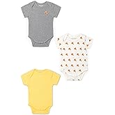 MONICA + ANDY Short Sleeve Jack & Jill Bodysuit, 100% Organic Baby Clothes for Girls & Boys, Newborn, Infant & Preemie Sizes