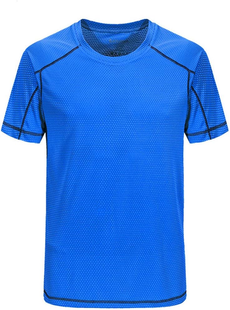 YAYUMI Men's Summer Casual O-Neck T-Shirt Fitness Sport Fast-Dry Breathable Top Blouse