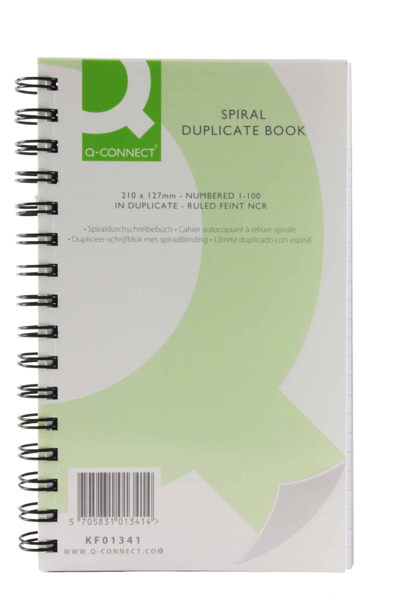 Q-Connect Feint Ruled Wirebound Duplicate Book 210 x 127 mm