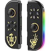 Replacement for Nintendo Switch Controller with RGB Lighting, Wireless Controllers Compatible with Switch/Lite/OLED, with Mot