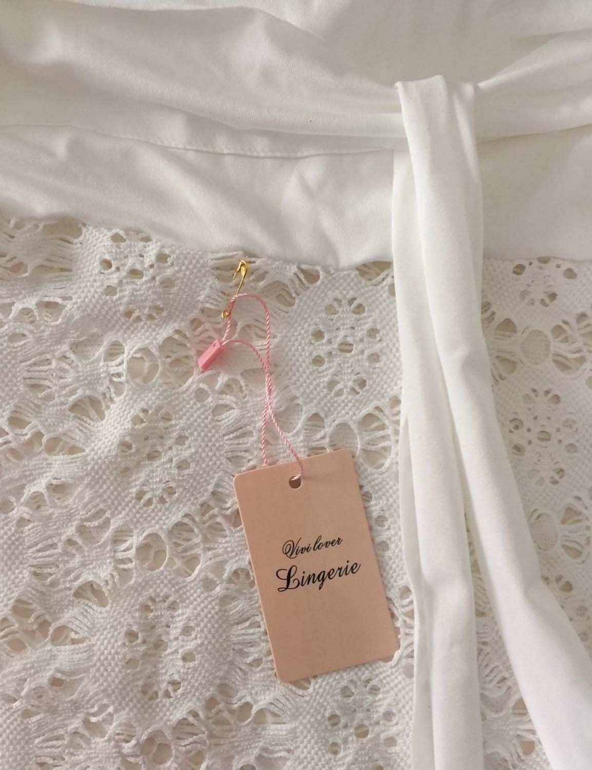 Vivilover Women\'s Lace Crochet Tunic Beach Dress Swimwear Cover Up Wrap (white)