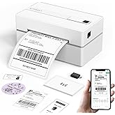 KNAON Bluetooth Thermal Shipping Label Printer, 4x6 Portable Thermal Address Label Printer for Small Business, Compatible with iPhone,Android,Windows,Mac&ndash;Works with Etsy Shopify USPS&amp;More, White