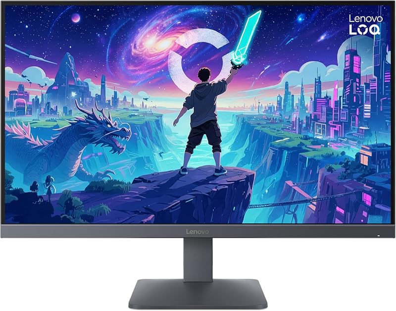 LOQ 27-10 FHD 27" IPS Gaming Monitor, Taxa de Atualização 200 Hz, 0,5 ms MPRT, 16:9, HDMI 2.1 + DP 1.4, VESA Adaptive Sync, AMD FreeSync Premium, Suporte Inclinável, Moon Gray