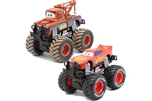 RULBAMN Movie Cars 3, Tow Mater Toy, Lightning McQueen Toys, Jackson Storm, 1:55 Die-cast Toy Car Big Wheel Buggy (Mater and 