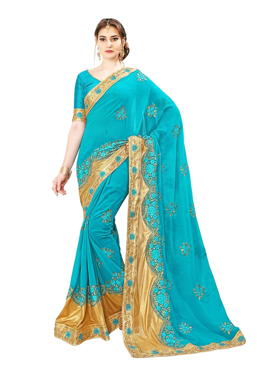glory sarees women's georgette saree(panihari102)