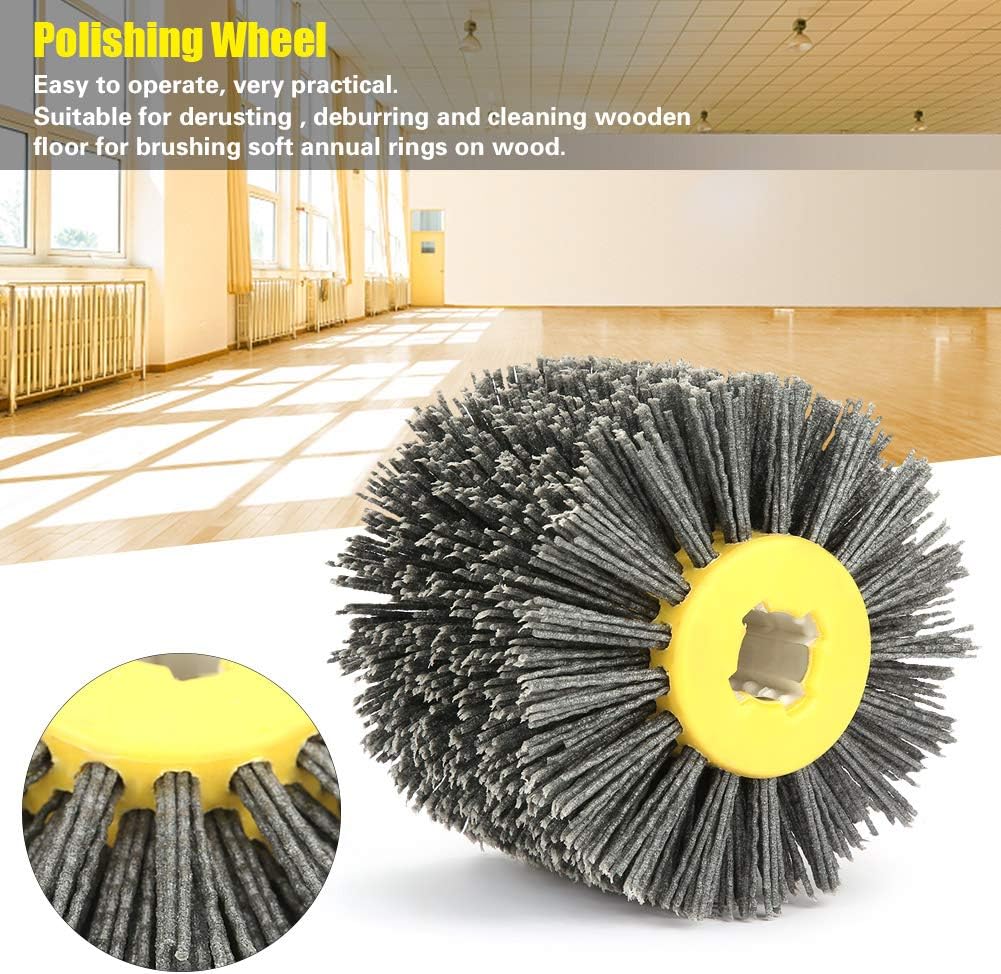 Atyhao Abrasives Wire, Drum Wheel Brush, Brunishing Polishing Wheel for Wooden Furniture Burnishing Polishing Striping Drawing Grit #80 - Image 3