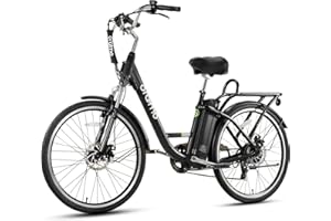 Oraimo Electric Bike for Adults 3.5H Fast Charge Up to 40 Miles Removable Battery,350W(Peak 500W) 26" City Cruiser Ebike 2X Load Rear Rack,Air Saddle,7 Speed Gear,SGS Certified Complies to UL 2849