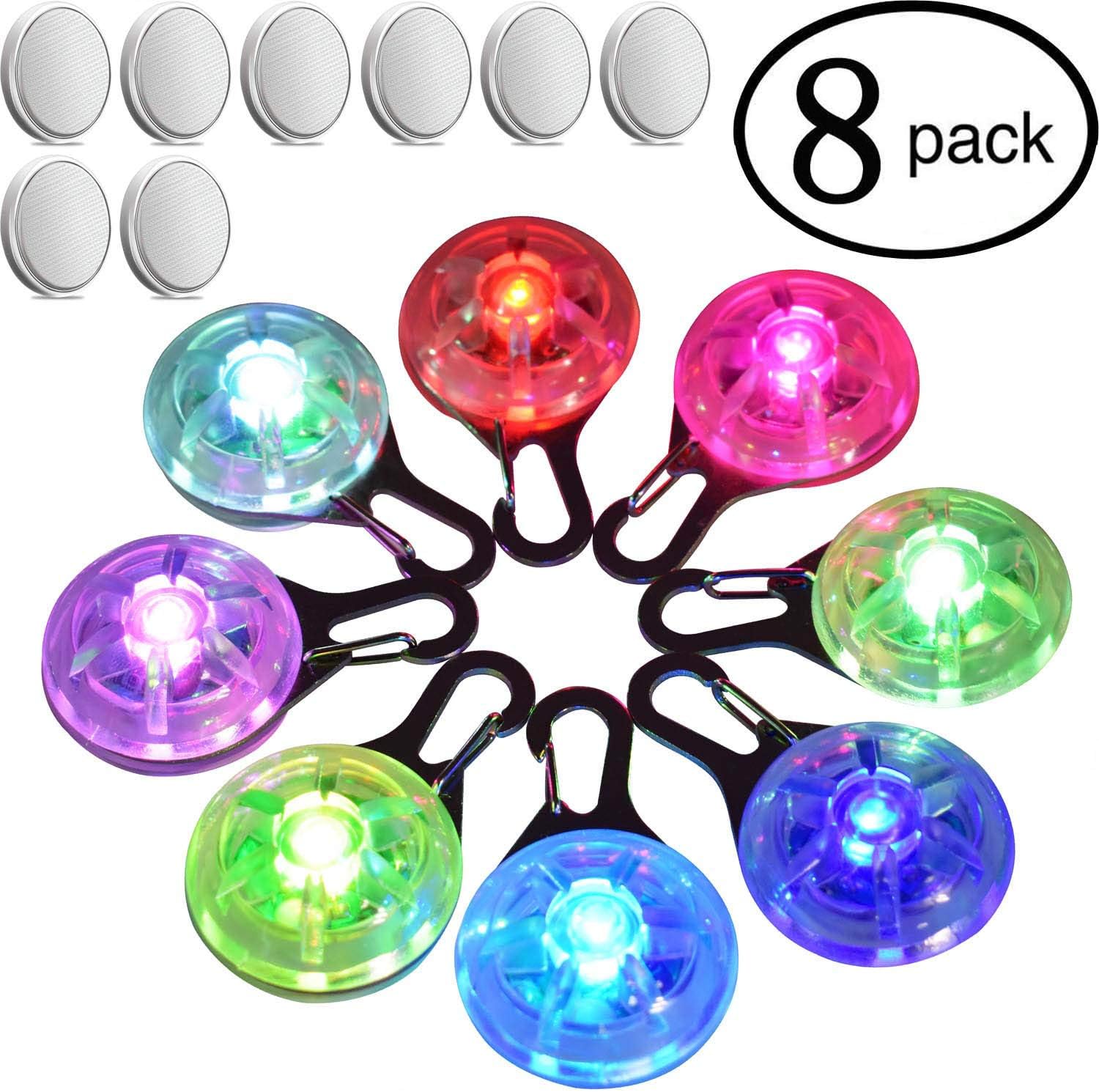 AMNQUERXUS Pet Dog Cat Collar LED Lights, Clip on Light Up Collars Makes Your Small Medium Large Dogs Cats Visible, Safe & Seen at Night, Water Resistent, Battery Included