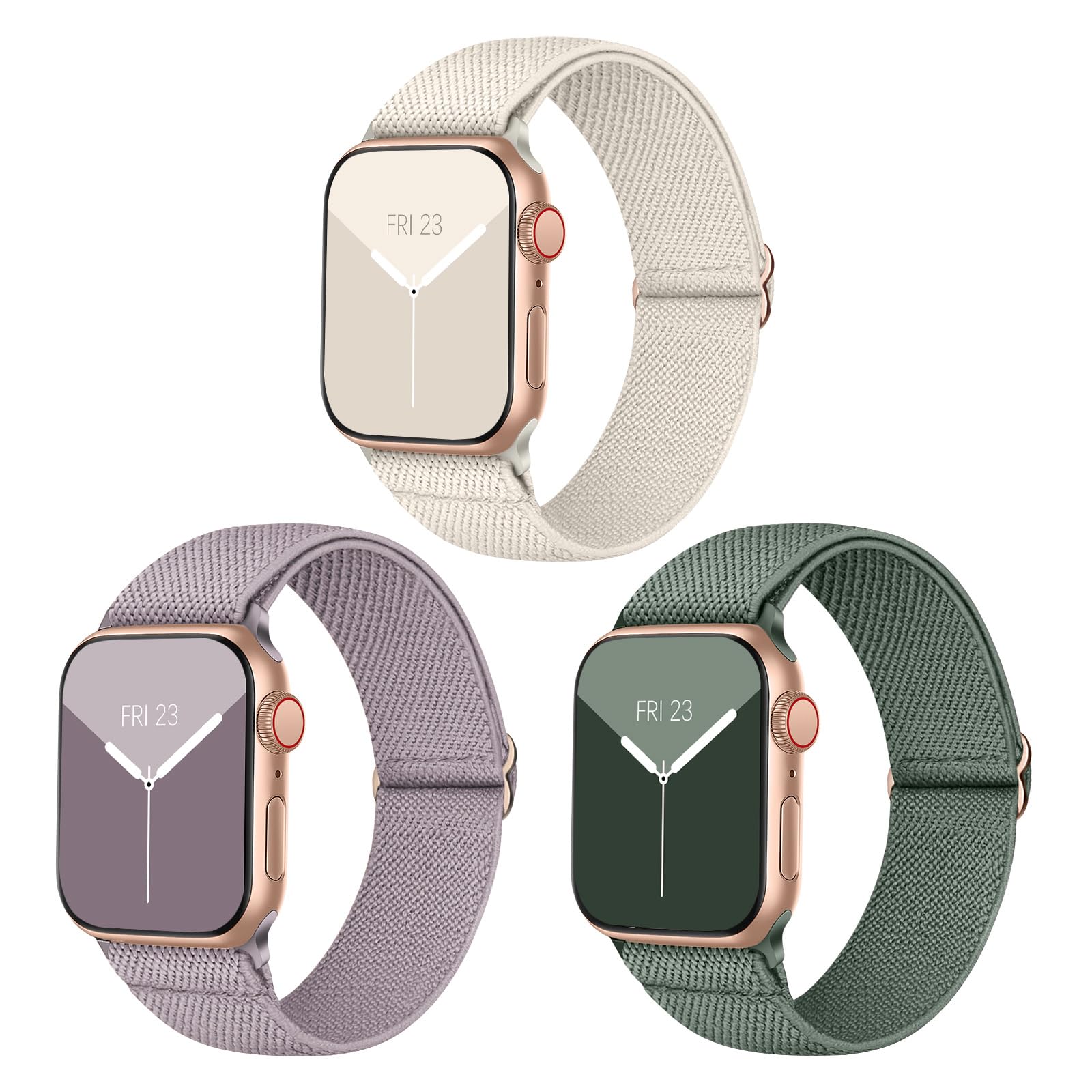 Recoppa Stretchy Strap Compatible with Apple Watch Straps 42mm 44mm 45mm 46mm 49mm, Adjustable Braided Elastic Nylon Women Men Wristbands for iWatch Series 11/10/9/8/7/6/5/4/3/2/1/SE3/Ultra3