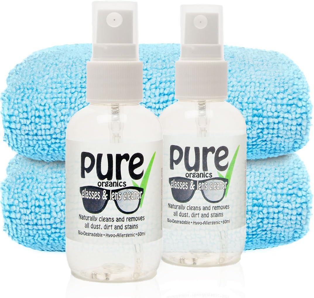 Glasses Sunglasses Lens Cleaning Kit, 2 Handy 60ml Bottles Plus 2 Super Large