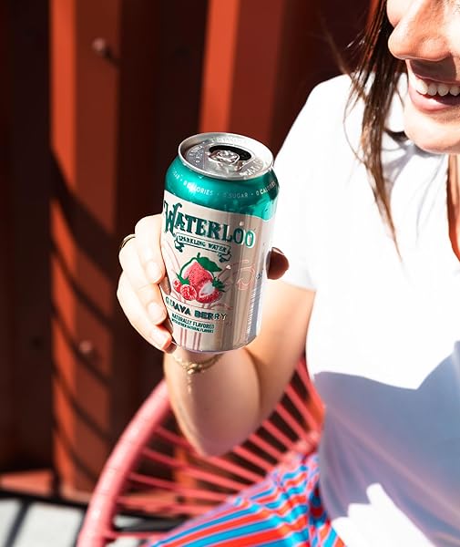WATERLOO SPARKLING WATER, GUAVA BERRY NATURALLY FLAVORED, 12 FL OZ CANS (PACK OF 12) – ZERO CALORIES AND ZERO SUGAR OR SWEETENERS