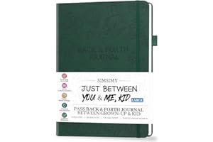 SIMSIMY Just Between You and Me Kid Journal - A Back & Forth Journal for Grown-Up & Kid / Parent & Child to Strengthen Bond, Build Communication, and Share Memories, Interactive Writing Prompts for Kids & Adults, Gift for Girls Boys, 7"X10"-Dark Green