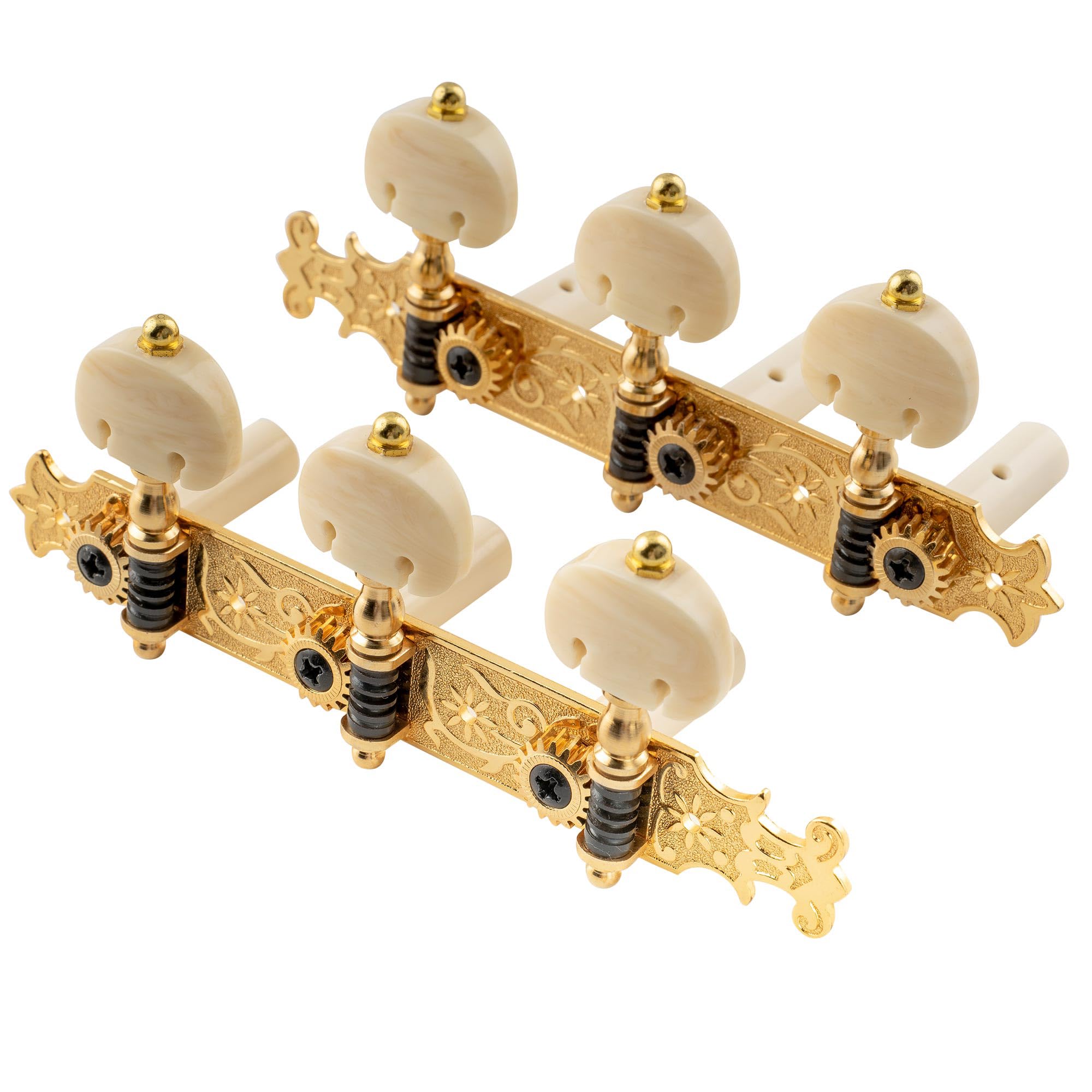 Musiclily Pro 3X3 Bouchet Style Classical Guitar Tuners Tuning Keys Machine Heads Set,Gold