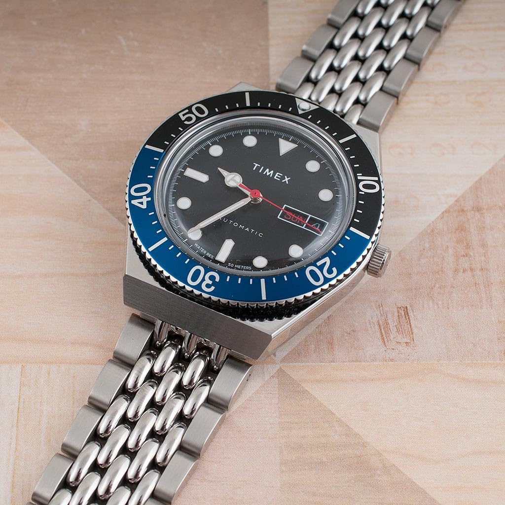 StrapHabit Watch Bracelet for Q Timex Band Replacement fits 36mm, 38mm, 40mm, M79, GMT, Chronograph - TQ18 Quick Release Beads of Rice Bracelet Strap - Stainless Steel Vintage BOR 18mm