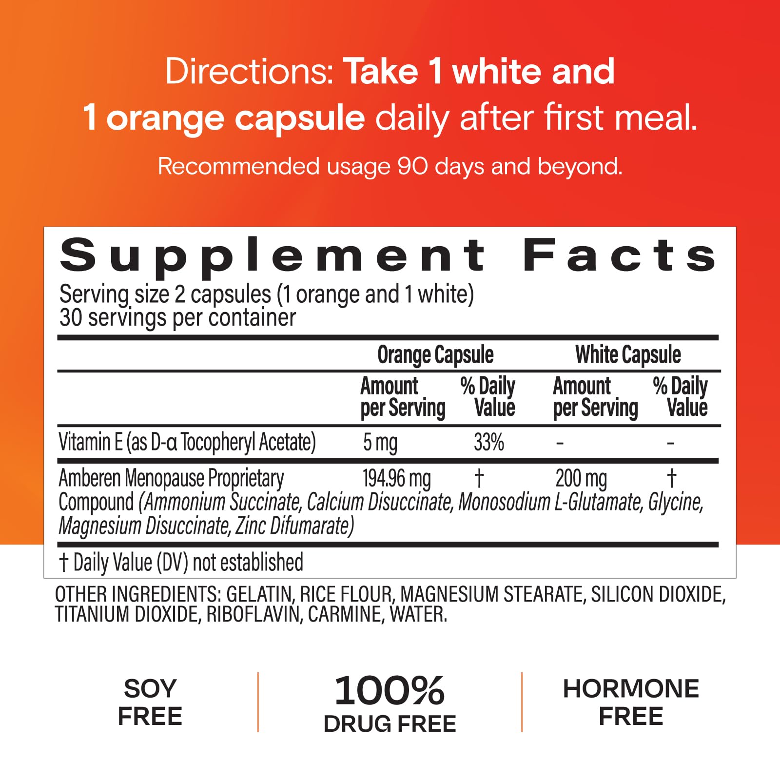 Amberen Menopause Supplement for Women, 60 Capsules, Clinically Proven, Helps Support Hormone Balance, Helps Relieve 12 Menopause Symptoms: Hot Flashes, Night Sweats, Mood Swings and More