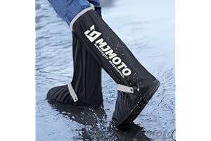 MJMOTO High Tube Motorcycle Rain Shoe Covers Creative Waterproof Reusable Motorcycle Cycling Bike Rain Boot Rainproof Shoes Cover (X-Large)