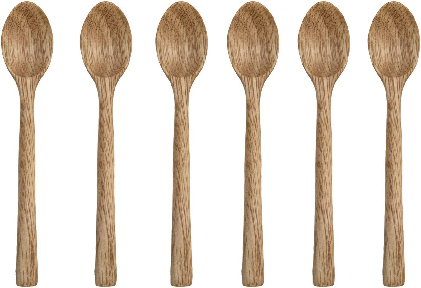BEEFURNI Beech Wood Tableware Wooden Kitchen Accessories Kitchenware Cooking Dinner Tools Minimal Cutlery Utensils Food Grade Premium Spoons Set, Pack of 6 – 6.3 x 1.1 inches