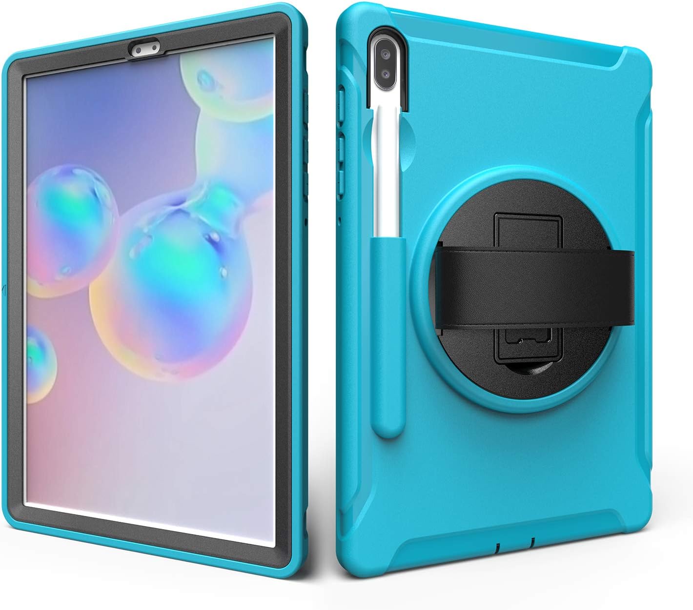 BlinkCat Galaxy Tab S6 (2019) Tablet Case, Anti-Drop Shockproof Heavy Duty Protective Cover with Bulit-in Kickstand + Hand Strap for Samsung Galaxy Tab S6 (2019) 10.5" / SM-T860 SM-T865 - Light Blue