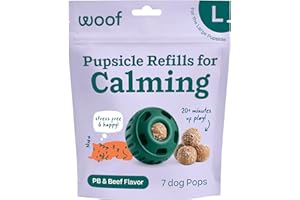WOOF Pupsicle Refill Pops for Calming - Long-Lasting Refills for The Pupsicle Toy to Promote Calm - Calming Dog Treats - Magnesium for Dogs- Large Pops - 7 Count