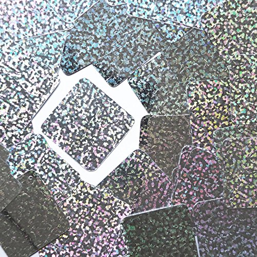 Sequin Square Diamond 1.5 inch Silver Giltter Hologram Couture Paillettes. Made in USA. Loose sequins for embroidery, bridal, applique, arts, crafts, and embellishment.
