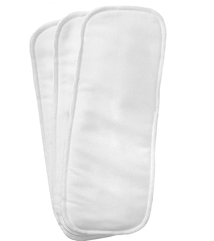 Okayji Cotton Inserts Liners Cloth Diaper Nappy Reusable Washable for Baby Pad Diapers, 3- Pieces