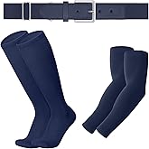 LEACOOLKEY Baseball Belt and Socks Softball Belt Socks Combo Set for Youth and Adult