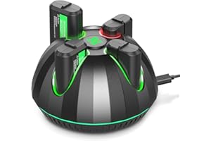 DOYOKY Rechargeable Battery Pack for Xbox Controller,4x2600mAh Batteries with Charger,Rechargeable Batteries Charger Station Compatible with Xbox Series X|S/Xbox One/Xbox One S/X/Elite Controller (4x1200mAh)